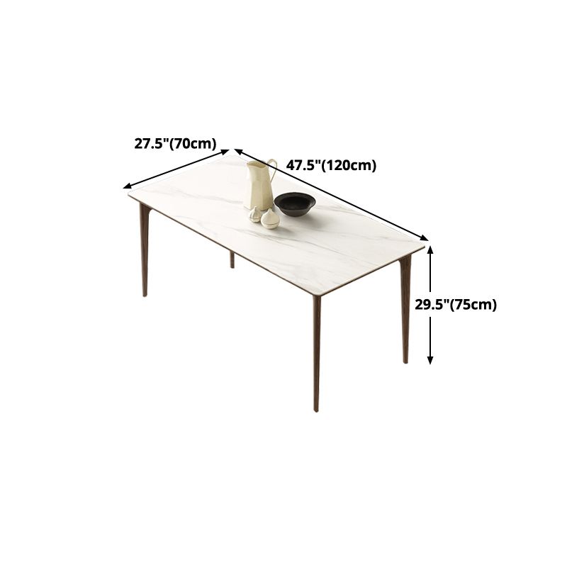 Medieval Modern Sintered Stone Table Rectangle Table with 4 Wooden Legs Clearhalo ' dining_table' 'Dining Tables & Seating' 'Dining Tables' 'furn' 'furn_dining_table' 'Furniture' 'furniture_dining_table' 'Kitchen & Dining Furniture' 'kitchen&dining_furn' 'kitchen' 'kitchen_dining_table' 1200x1200_29303fff-d821-4963-9d89-9b5012d071ae