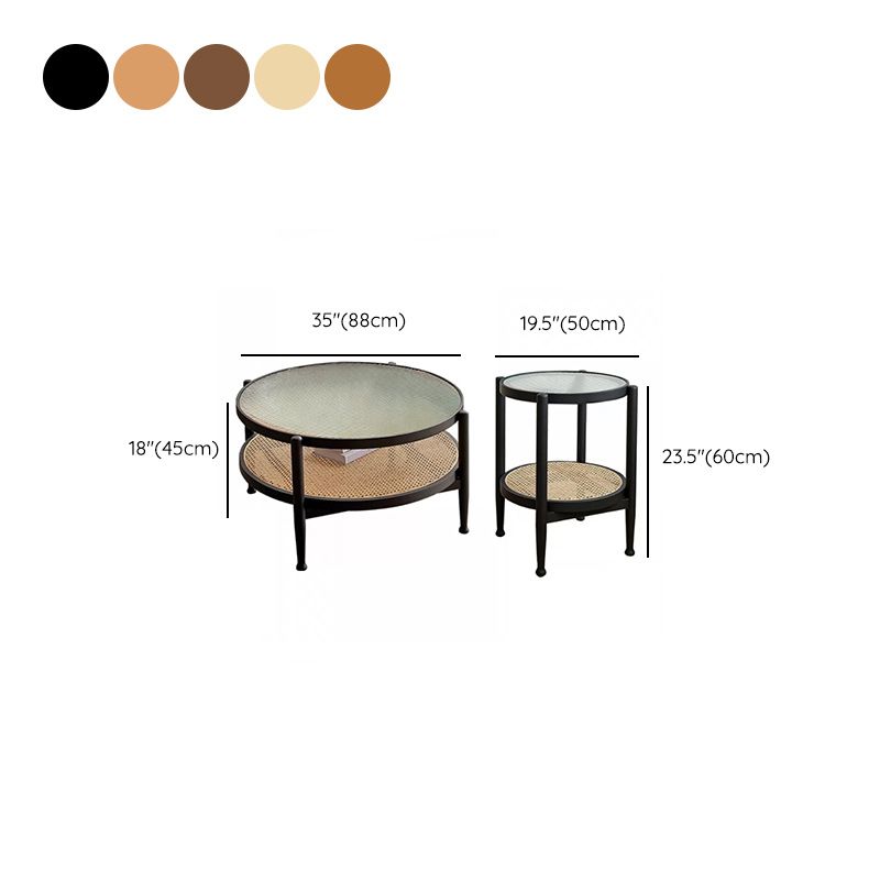 Tropical Coffee Cocktail Table Storage Solid Wood Coffee Table Clearhalo 'Coffee & Accent Tables' 'Coffee Tables' 'coffee_tables' 'furn' 'furn_coffee_tables' 'Furniture' 'Living Room Furniture' 1200x1200_29309066-6883-4e14-9af5-d570095fcdc8
