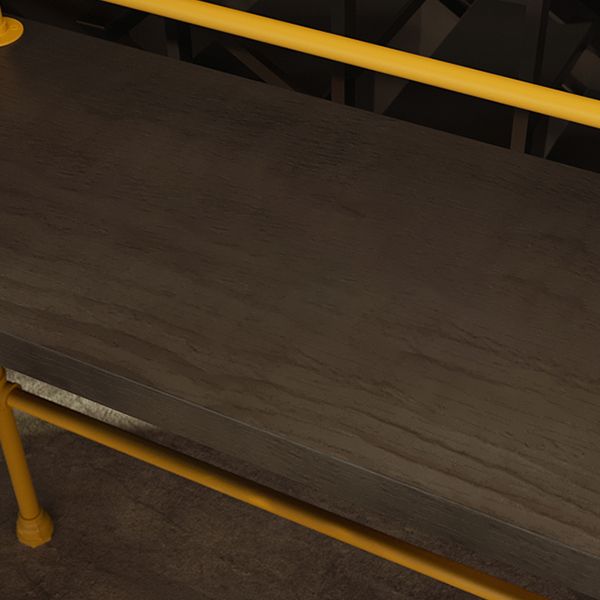 Tavolo da bar in legno massiccio tavolo da rettangolo nero altezza tavolo da pub con base metallica