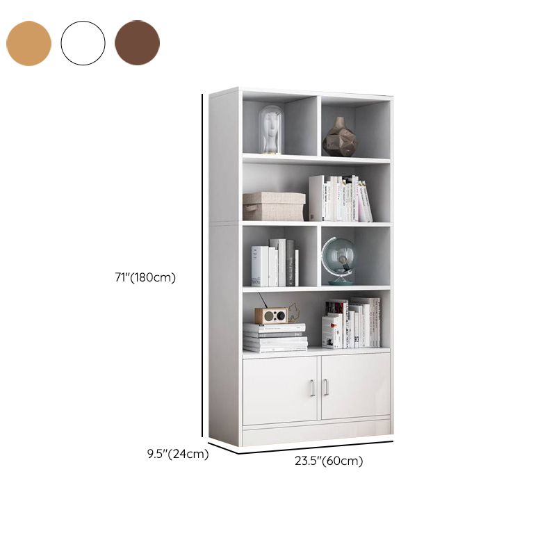 Modern Vertical Closed Back Bookcase Engineered Wood Bookshelf with Cabinets Clearhalo 'Bookcases' 'furn' 'furn_bookcases' 'Furniture' 'Office Furniture' 1200x1200_2932bedd-ff96-468e-a1ab-0ff0b73365f0