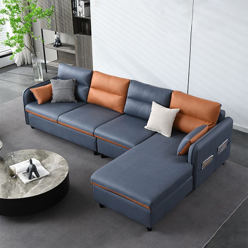 L-Shape Storage Sectional Stain-Resistant Sofa with Chaise for Four People Clearhalo 'furn' 'furn_sectionals' 'Furniture' 'furniture_sectionals' 'kitchen' 'kitchen_sectionals' 'Living Room Furniture' 'Sectionals' 1200x1200_2934cfd3-f308-4e95-9648-877ea50cac30