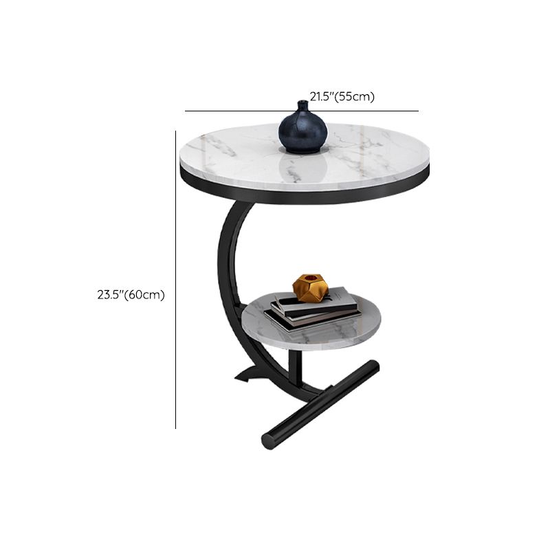 Contemporary 21.7-inch End Table with 1-shelf Metal C Nesting Tables