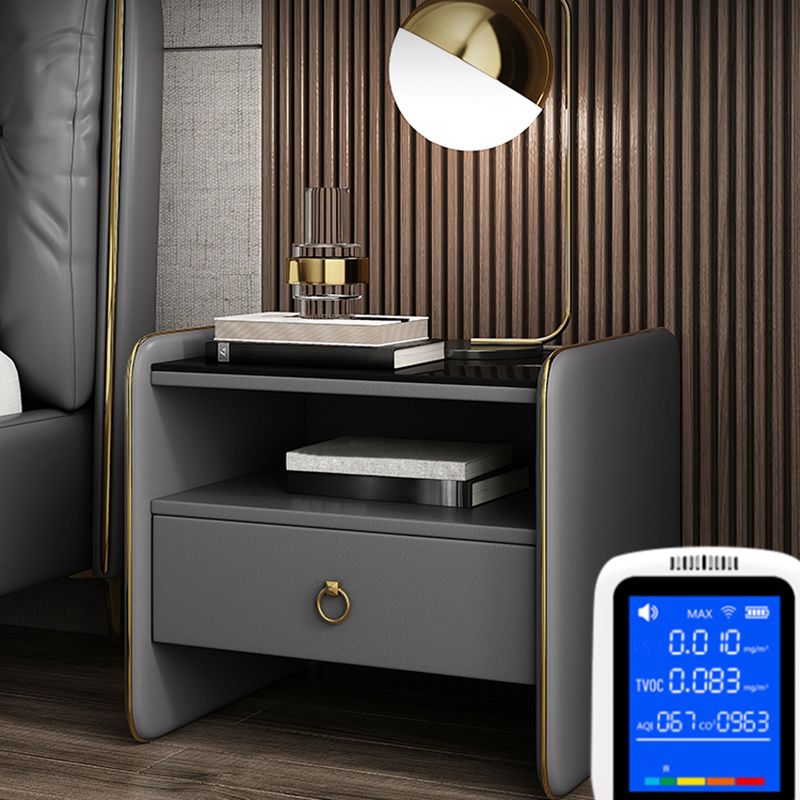 Modern Glass Top Nightstand Wooden Bedside Cabinet with Drawers for Bedroom Clearhalo 'Bedroom Furniture' 'furn' 'furn_night_stand' 'Furniture' 'night_stand' 'Nightstands' 1200x1200_293632c0-b03d-482b-bca2-69bbee140adf