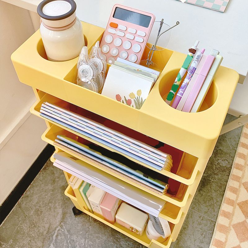 Urban 4-Tier Shelf Bookcase Plastic/Acrylic Bookshelf with Caster