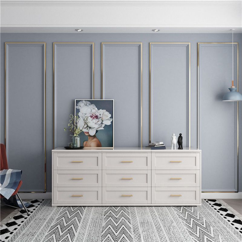 Commode classique de coffre de stockage en bois solide de coffre de rangement glamour, largeur de 17,55 pouces