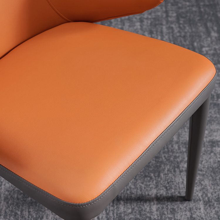 Contemporary Hotel Leather Arm Chair Matte Finish Solid Back Dining Chair Clearhalo ' kitchen&dining_furn' 'Dining Chairs' 'Dining Tables & Seating' 'dining_chair' 'furn' 'furn_dining_chair' 'Furniture' 'furniture_dining_chair' 'Kitchen & Dining Furniture' 'kitchen' 1200x1200_2936b517-bd4f-4954-b064-e0e13567a2a3