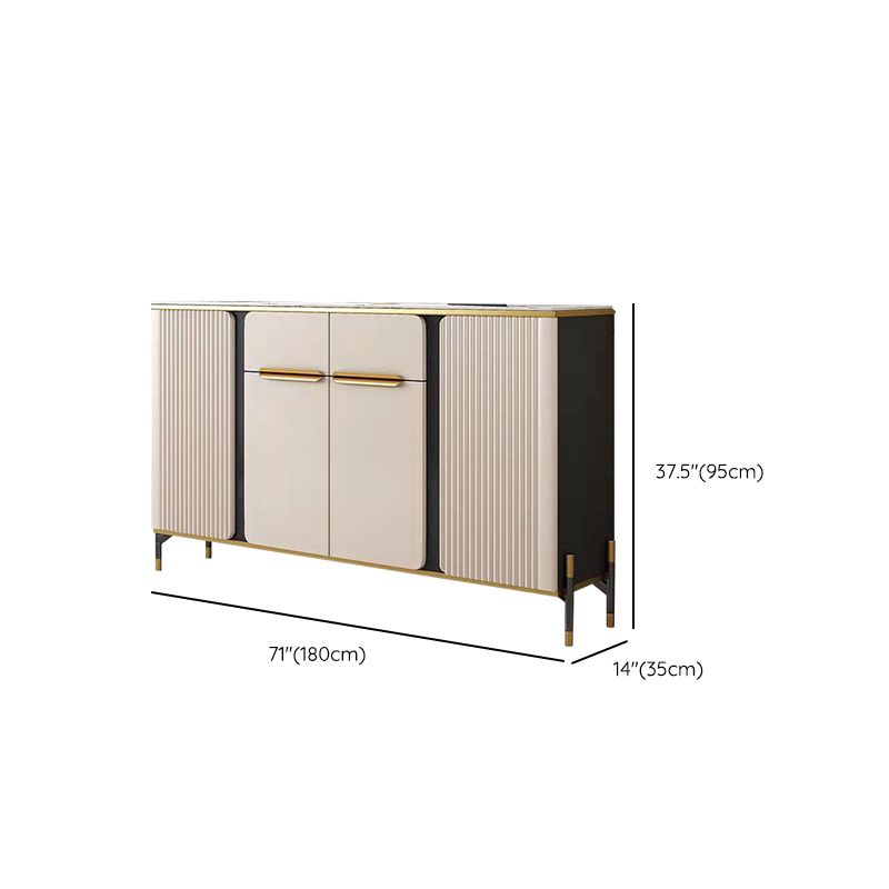 Sideboard a buffet di pietra di credenza glam con cassetti e armadi