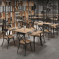 Industrial Dining Table Set 1/2/5 Pcs Solid Wood Top Dining Table and Chairs