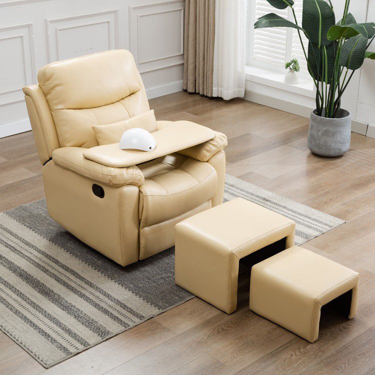 Silla reclinable de reposapiés de balancín giratorio con otomano