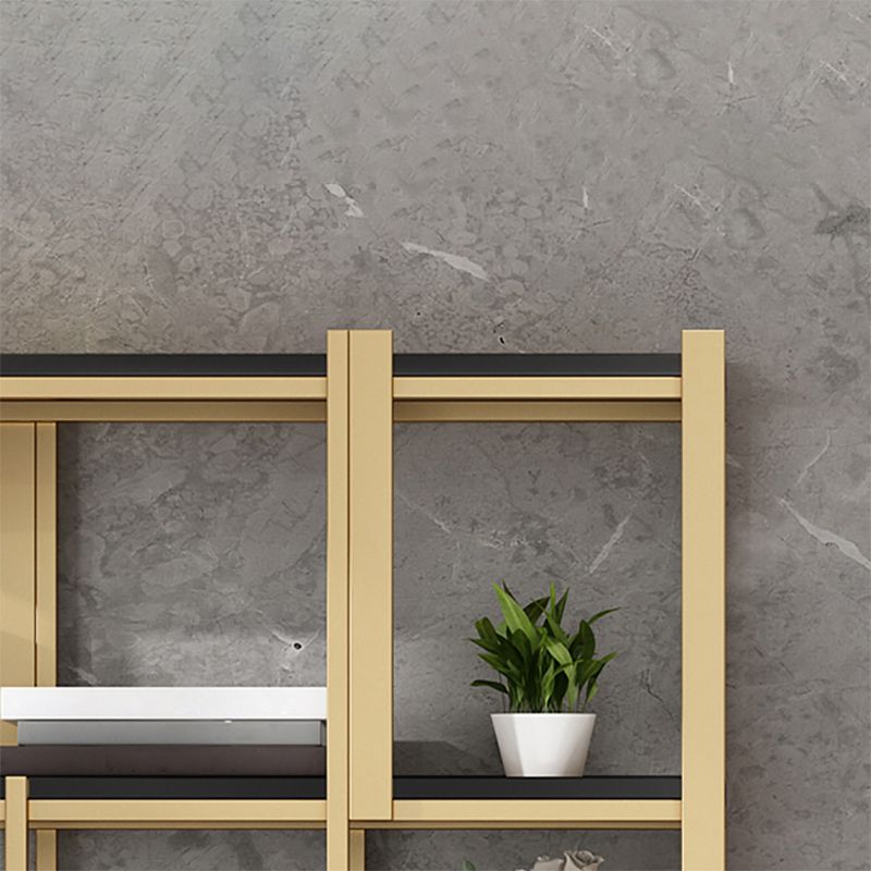 Modern Style Bookcase Gold Frame Metal Open Back Bookshelf for Home Office Clearhalo 'Bookcases' 'furn' 'furn_bookcases' 'Furniture' 'Office Furniture' 1200x1200_2939bc97-6053-403d-ba18-910a1f522a58