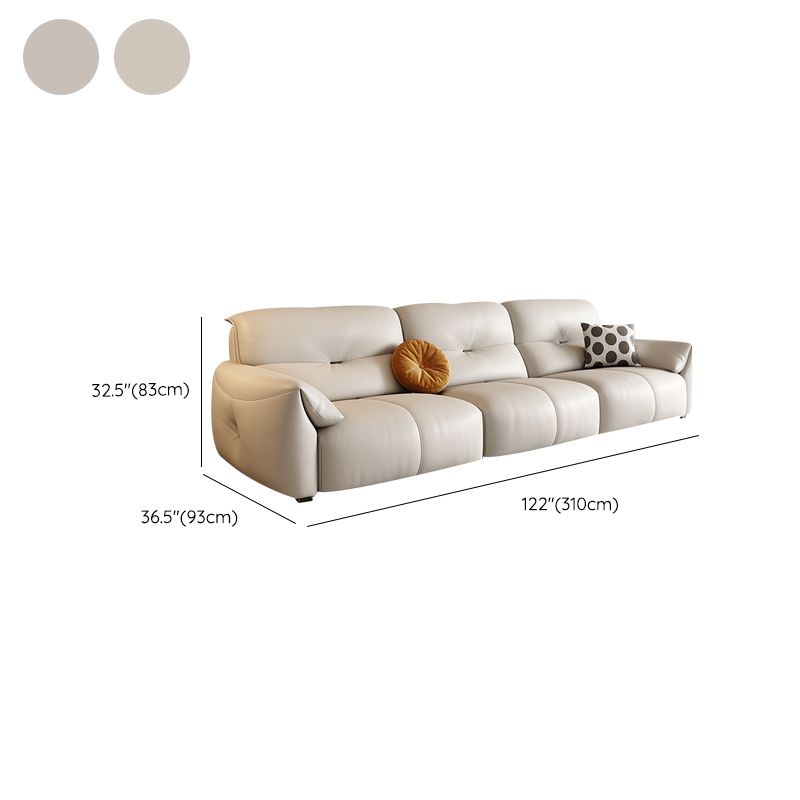 Modern Genuine Leather Sectional Sofa, Pillow Top Arm Sectional Sofa Clearhalo 'furn' 'furn_sectionals' 'Furniture' 'Living Room Furniture' 'Sectionals' 1200x1200_293a61e5-c404-416d-aa4e-55450eeba833