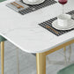 Glam Style 1/4/5 Pieces Dining Set White-gold Table Kitchen Set for Dining Room Clearhalo 'Dining Room Sets' 'Dining Tables & Seating' 'dining_room_set' 'furn' 'furn_dining_room_set' 'Furniture' 'furniture_dining_room_set' 'Kitchen & Dining Furniture' 'kitchen&dining_furn' 'kitchen' 1200x1200_293beda1-ec55-4b31-aaa3-cb2625a94c3e