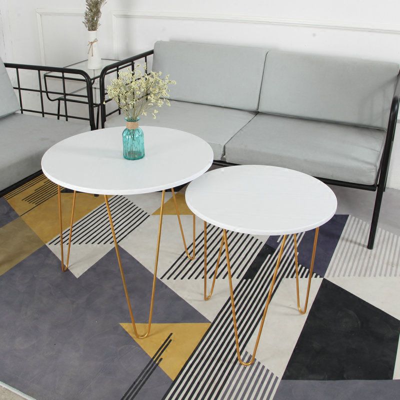Contemporary 3 Legs Metal End Table Round Side End Table for Living Room