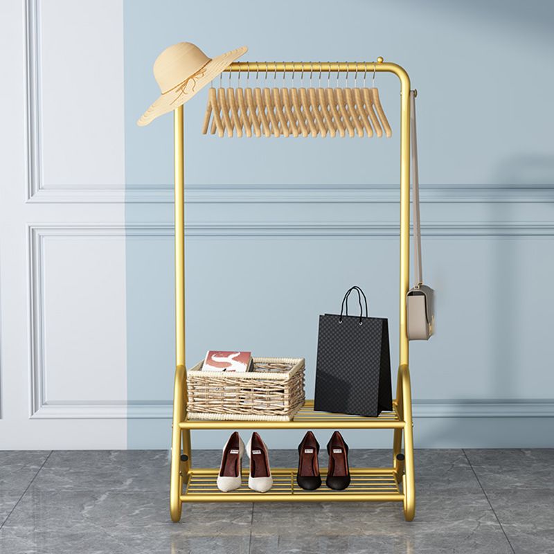 Estantería de almacenamiento de riel colgante enmarcado de metal de Glam Hall