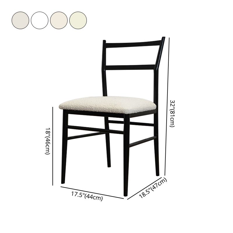 Upholstered Armless Dining Chairs Ladder Back Side Chairs with Metal Legs Clearhalo ' kitchen&dining_furn' 'Dining Chairs' 'Dining Tables & Seating' 'dining_chair' 'furn' 'furn_dining_chair' 'Furniture' 'furniture_dining_chair' 'Kitchen & Dining Furniture' 'kitchen' 1200x1200_293dea73-674c-40cd-a3d8-153ed39ed74e