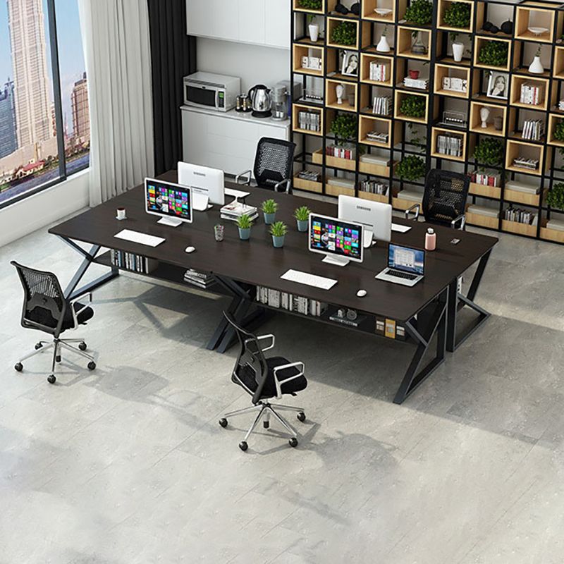 Industrial Curved Computer Desk Sled Office Desk with Storage Shelf Clearhalo 'furn' 'furn_office_desk' 'Furniture' 'Office Desks' 'Office Furniture' 'office_desk' 1200x1200_293dfc53-0519-4cc6-81f4-6820086b08f5