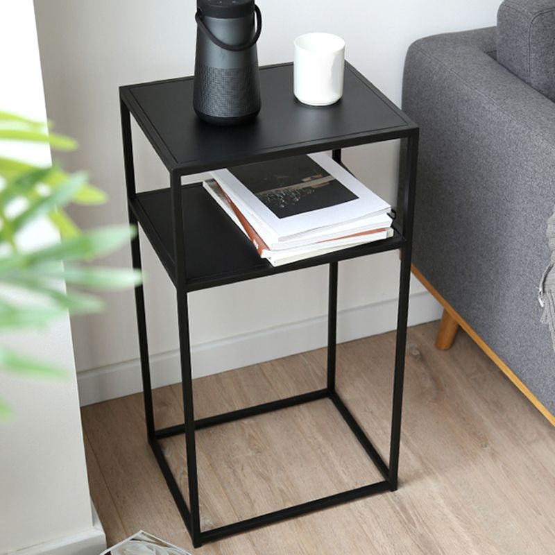 Frame Iron Rectangular End Table Mid-Century Shelf Included Side Table -15.7" W