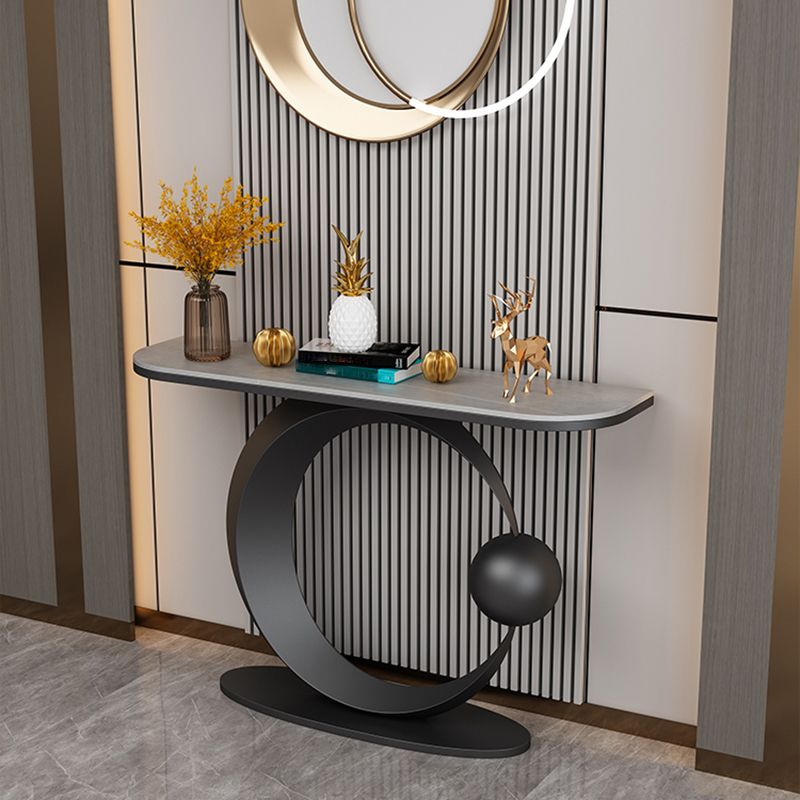 Contemporary Console Accent Table Antique Finish Console Sofa Table in Stone Clearhalo 'Console Tables' 'console_tables' 'Entry & Mudroom Furniture' 'furn' 'furn_console_tables' 'Furniture' 1200x1200_293fee1f-6d43-4fd3-b81b-52532cb6a2e6