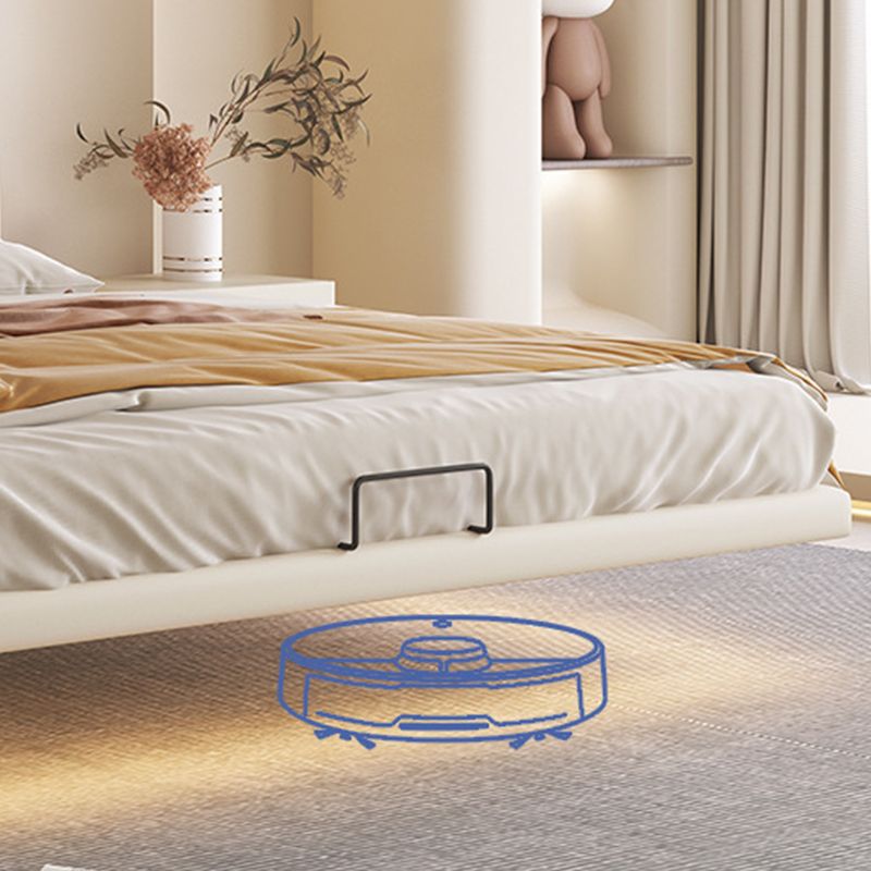 Marco de cama contemporáneo de espuma de cama estándar de color sólido con cabecera tapizada