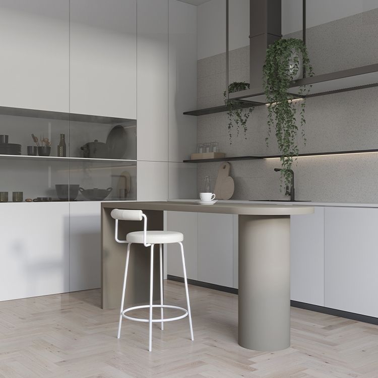 Tavolo da bar in stile moderno da bar in legno massiccio con doppio piedistallo