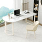 Contemporary Stone Writing Desk Bedroom Office Desk with White Legs Clearhalo 'furn' 'furn_office_desk' 'Furniture' 'Office Desks' 'Office Furniture' 'office_desk' 1200x1200_2943d3b0-5e6a-4b28-9ec3-6a780233111b