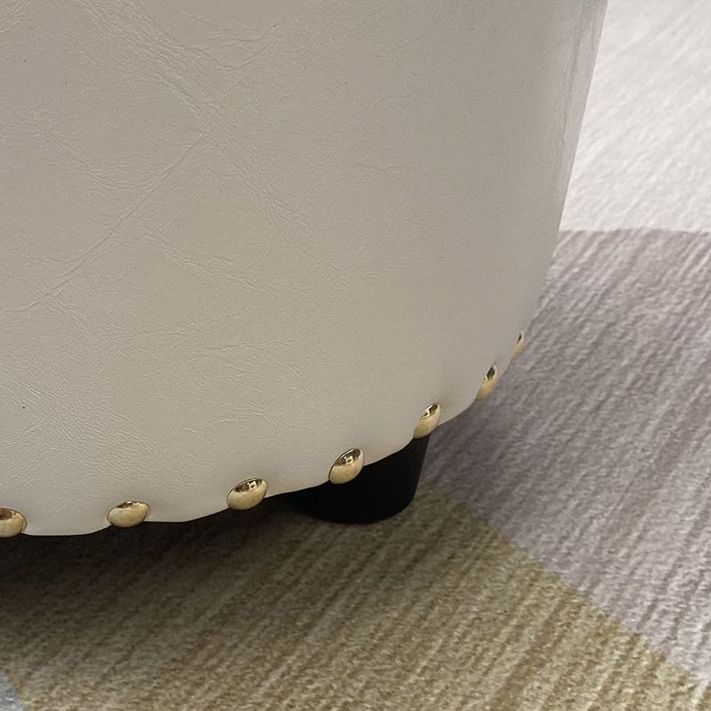 Modern PU Leather Pouf Chair Plain Cylinder Shape Nailhead Trim Sherpa Pouf Clearhalo 'furn' 'furn_ottomans_poufs' 'Furniture' 'Living Room Furniture' 'Ottomans & Poufs' 'ottomans_poufs' 1200x1200_29467a69-83bf-404f-a892-66b61f05e1fa