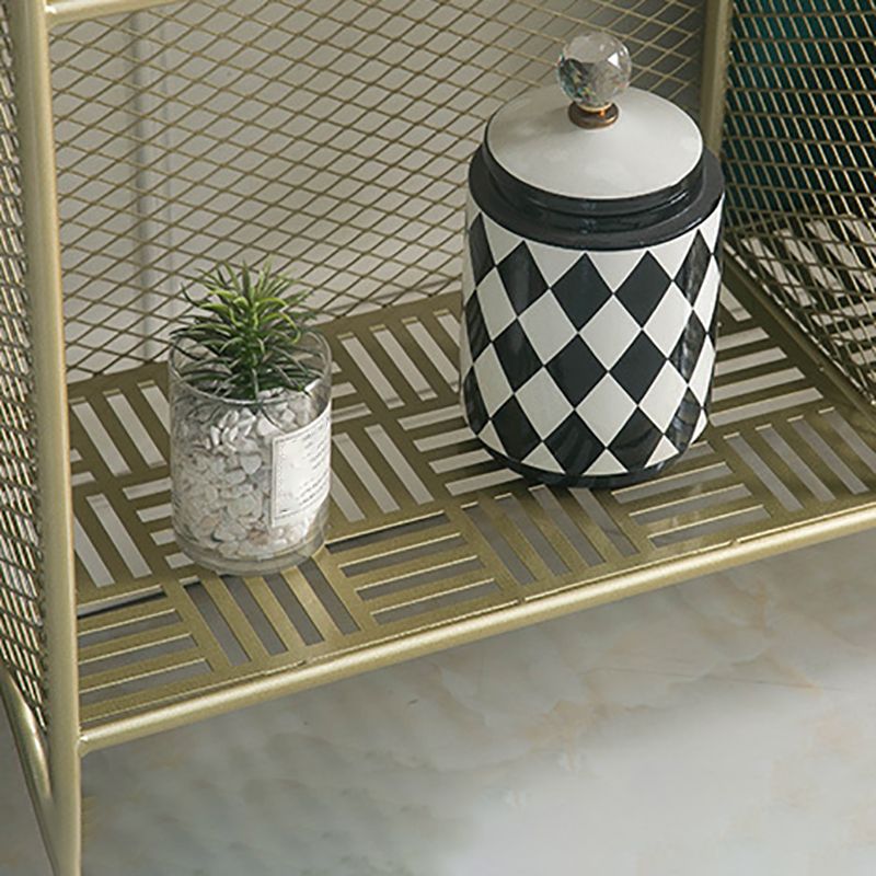 Urban Gold Bookshelf Closed Back Metal Vertical Shelf for Living Room Clearhalo 'Bookcases' 'furn' 'furn_bookcases' 'Furniture' 'Office Furniture' 1200x1200_2946bf13-0c98-4e80-aa3d-cb25f26dab1c