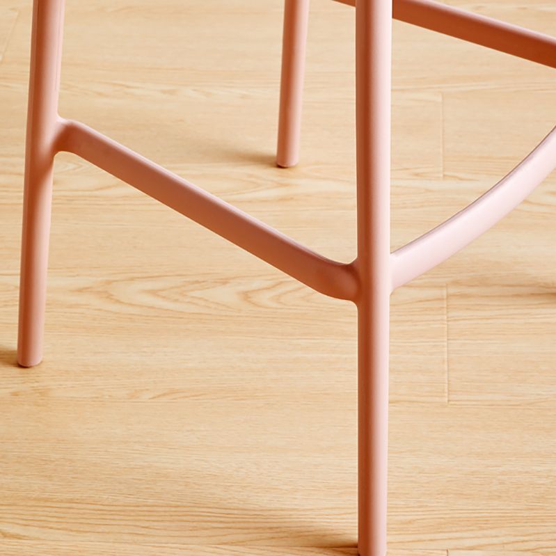 Contemporary Low Back Plastic Armless Bar Stools with Footrest