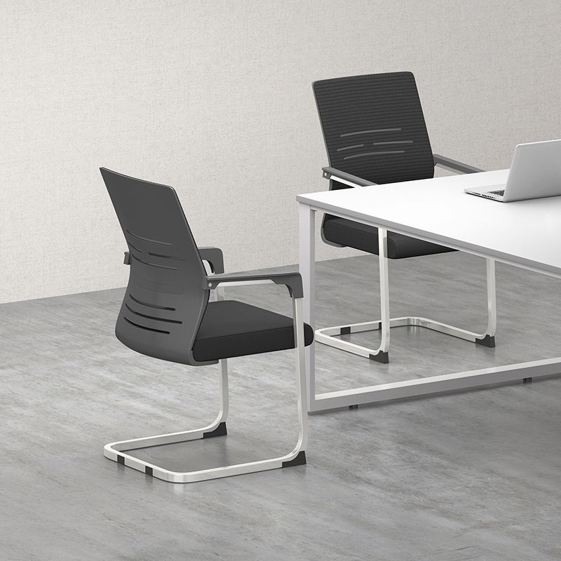 Sedia da ufficio a armi fisse moderna senza ruote sedia da gioco ergonomico