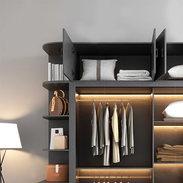 Armoire gris en bois fabriquée avec des vêtements armoire moderne avec des portes coulissantes