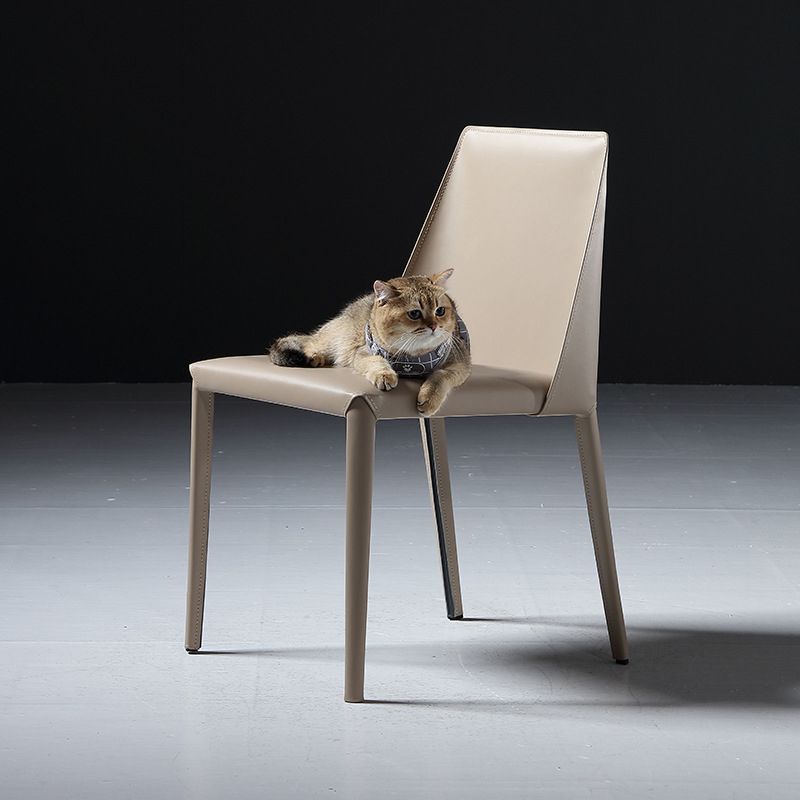 Faux Leather Indoor Upholstered Dining Chair Matte Finish Solid Back Side Chair Clearhalo 'Dining Chairs' 'Dining Tables & Seating' 'dining_chair' 'furn' 'furn_dining_chair' 'Furniture' 'furniture_dining_chair' 'Kitchen & Dining Furniture' 1200x1200_2948046e-5b58-4d8e-8549-133d466635b5