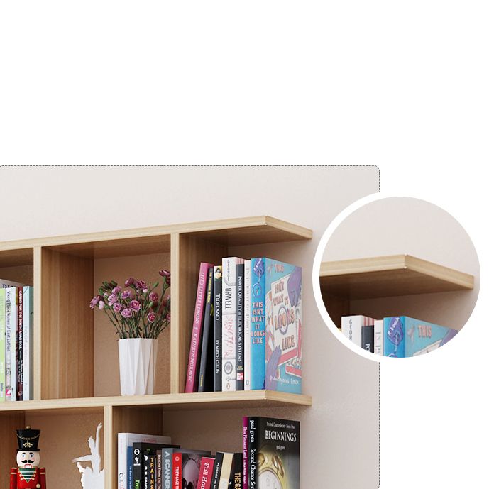 Modern Wall Mounted Shelf Bookcase Horizontal Engineered Wood Bookshelf