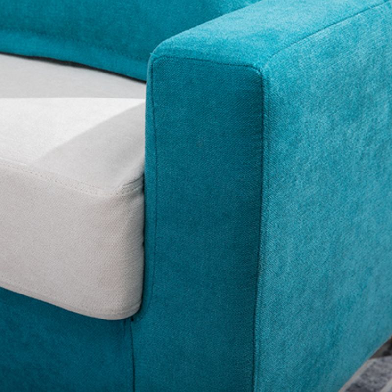 Scandinavian Sofa with 2 Pillows Square Arm Living Room Fabric Seating