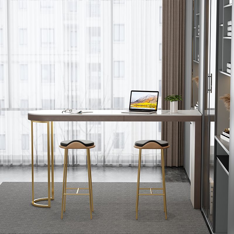 Contemporary Pub Table Set 1/2/3 Pcs Metal Frame Bar Table and Stools Clearhalo 'Bar Furniture' 'furn' 'furn_home_bar_bar_sets' 'Furniture' 'Home Bars & Bar Sets' 'home_bar_bar_sets' 'Kitchen & Dining Furniture' 1200x1200_294bd8a8-e5a4-4789-be4c-7aebe1d6742b