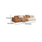 Recessed Arm Sofa & Chaise Orange/beige Velvet Sofa - 24.8" H