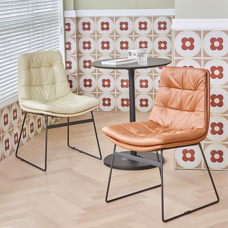 Industrial Dining Chairs Armless Chair with Metal Legs for Home