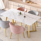 Scandinavian Sintered Stone Dining Table Set with Rectangle Table and Metal Base Home Dining Set Clearhalo 'Dining Room Sets' 'Dining Tables & Seating' 'dining_room_set' 'furn' 'furn_dining_room_set' 'Furniture' 'furniture_dining_room_set' 'Kitchen & Dining Furniture' 'kitchen&dining_furn' 'kitchen' 1200x1200_294e43d7-7693-4dc9-a8c7-378e71a4348a