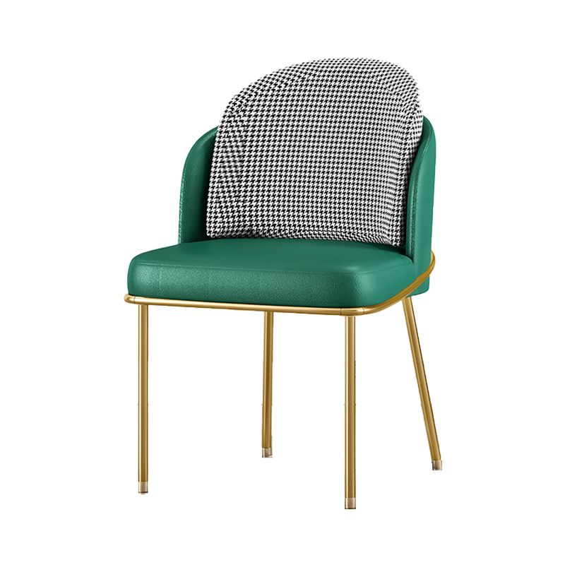 Glam Metal Dining Room Chair Armless PU Leather Dining Chairs for Home Use Clearhalo ' kitchen&dining_furn' 'Dining Chairs' 'Dining Tables & Seating' 'dining_chair' 'furn' 'furn_dining_chair' 'Furniture' 'furniture_dining_chair' 'Kitchen & Dining Furniture' 'kitchen' 1200x1200_2950491a-2418-4acd-98ea-4cbb76cfd8de