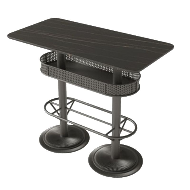 Mesa de bar de estilo industrial, sala de estar, escritorio de bar bistró con almacenamiento