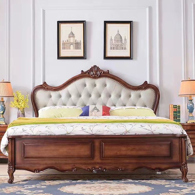 Victorian Style Wood Bed Frame Upholstered Tufted Standard Bed with Nailhead Clearhalo 'Bedroom Furniture' 'Beds' 'furn' 'furn_beds' 'Furniture' 1200x1200_29513741-f855-4d05-9cc0-602d62728a12