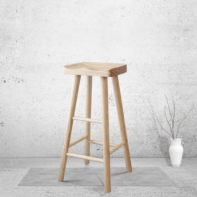 Coffee Shop Contemporary Barstool Indoor Wood 4 Legs Bar Stool with Pedal Clearhalo 'Bar Furniture' 'Bar Stools' 'bar_stools' 'furn' 'furn_bar_stools' 'Furniture' 'Kitchen & Dining Furniture' 1200x1200_29513863-8a0e-4f58-95e2-c60423d69fb7