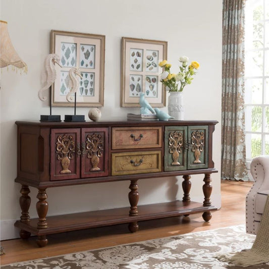 36.6" Tall Wood Accent Cabinet, Industrial Rectangle Accent Chest with Doors Clearhalo 'Cabinets & Chests' 'cabinets_chests' 'furn' 'furn_cabinets_chests' 'Furniture' 'Living Room Furniture' 1200x1200_29514f0d-8740-4c60-b8b8-13b01a7ace65