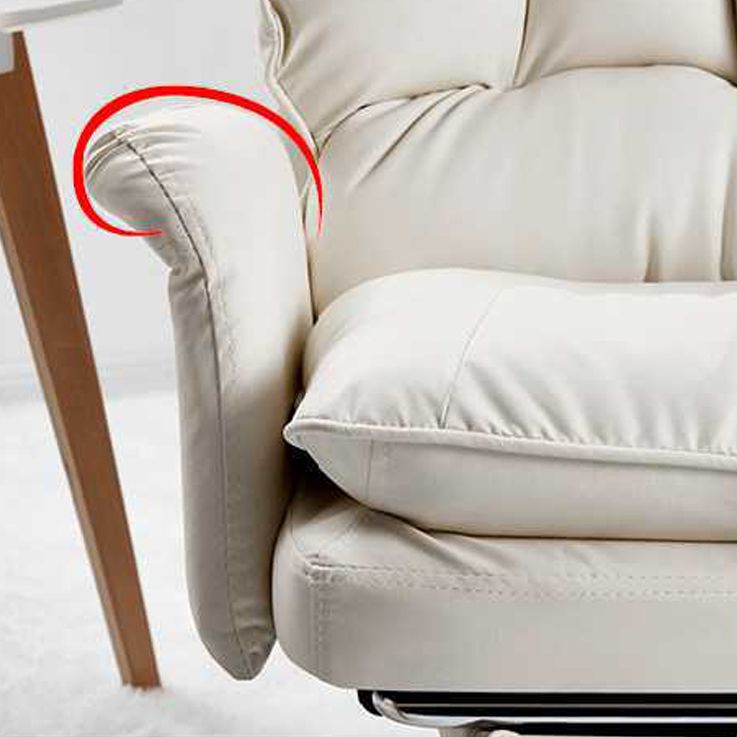 Silver Metal Modern Desk Chair with High Back Leather Desk Chair Clearhalo 'furn' 'furn_office_chair' 'Furniture' 'furniture_office_chair' 'Office Chairs' 'Office Furniture' 'office_chair' 1200x1200_295271c8-c00c-43f3-8280-988080a81d56