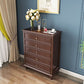 5 - Drawer Accent Chest 38.58" Tall Rubberwood Storage Cabinet