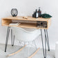 Metal Legs Solid Wood Bedroom Vanity Dressing Table with Makeup Table and Stool