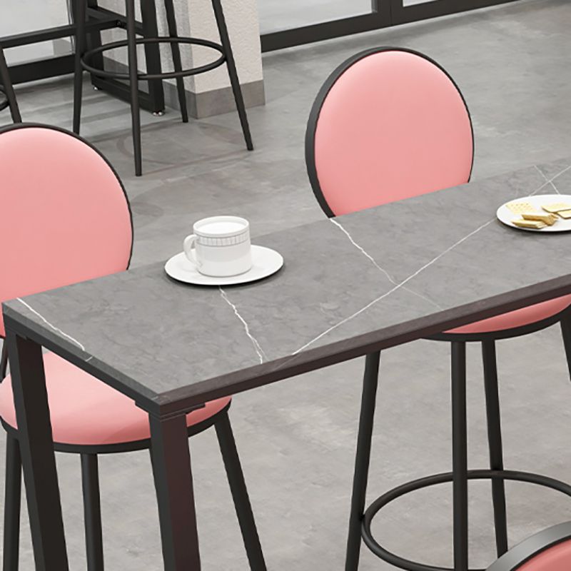 Stone Rectangle Bar Table Contemporary Bar Table with Black Base Clearhalo 'Bar Furniture' 'Bar Tables' 'bar_tables' 'furn' 'furn_bar_tables' 'Furniture' 'furniture_bar_tables' 'Kitchen & Dining Furniture' 1200x1200_2954c902-94ec-4961-825b-f78677584732