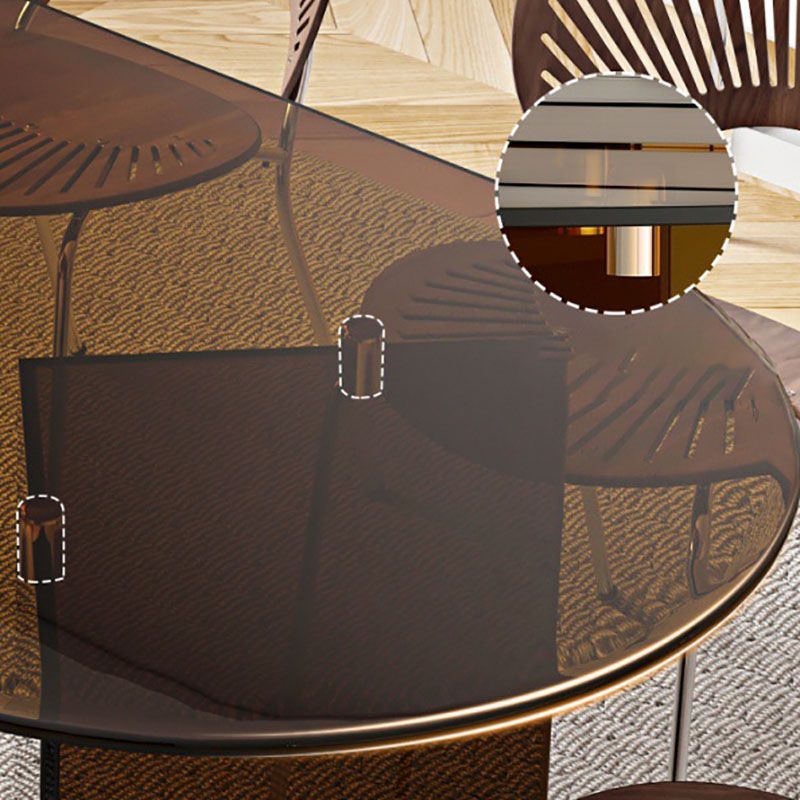 Collezione sala da pranzo in vetro tavolo da pranzo a doppio piedistallo contemporaneo