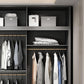 Contemporary Glass Wardrobe Gray Colour Wardrobe Closet with Garment Rod