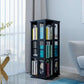 3/4/6-Shelf Contemporary Bookcase Metal Book Shelf Wooden Shelves for Living Room
