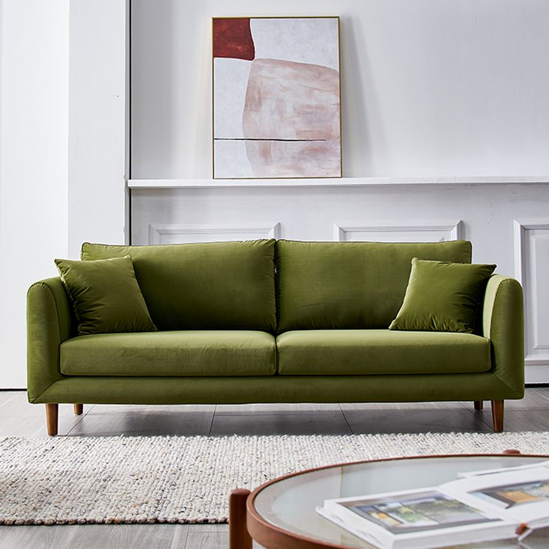 33.46 "H Sofá de brazo cuadrado de terciopelo contemporáneo con almohadas para sala de estar